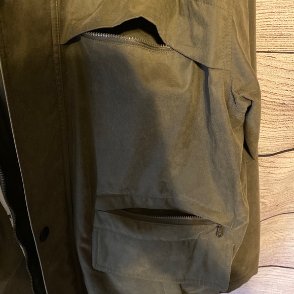 Rainforest RFT Mens Size Large Jacket Olive Green Full Zip Front and 9 Pockets - Picture 4 of 7